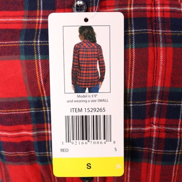 NEW Weatherproof Womens Flannel Plaid Button Down Shirt Top NWT S Comfort Stretc - Picture 3 of 7
